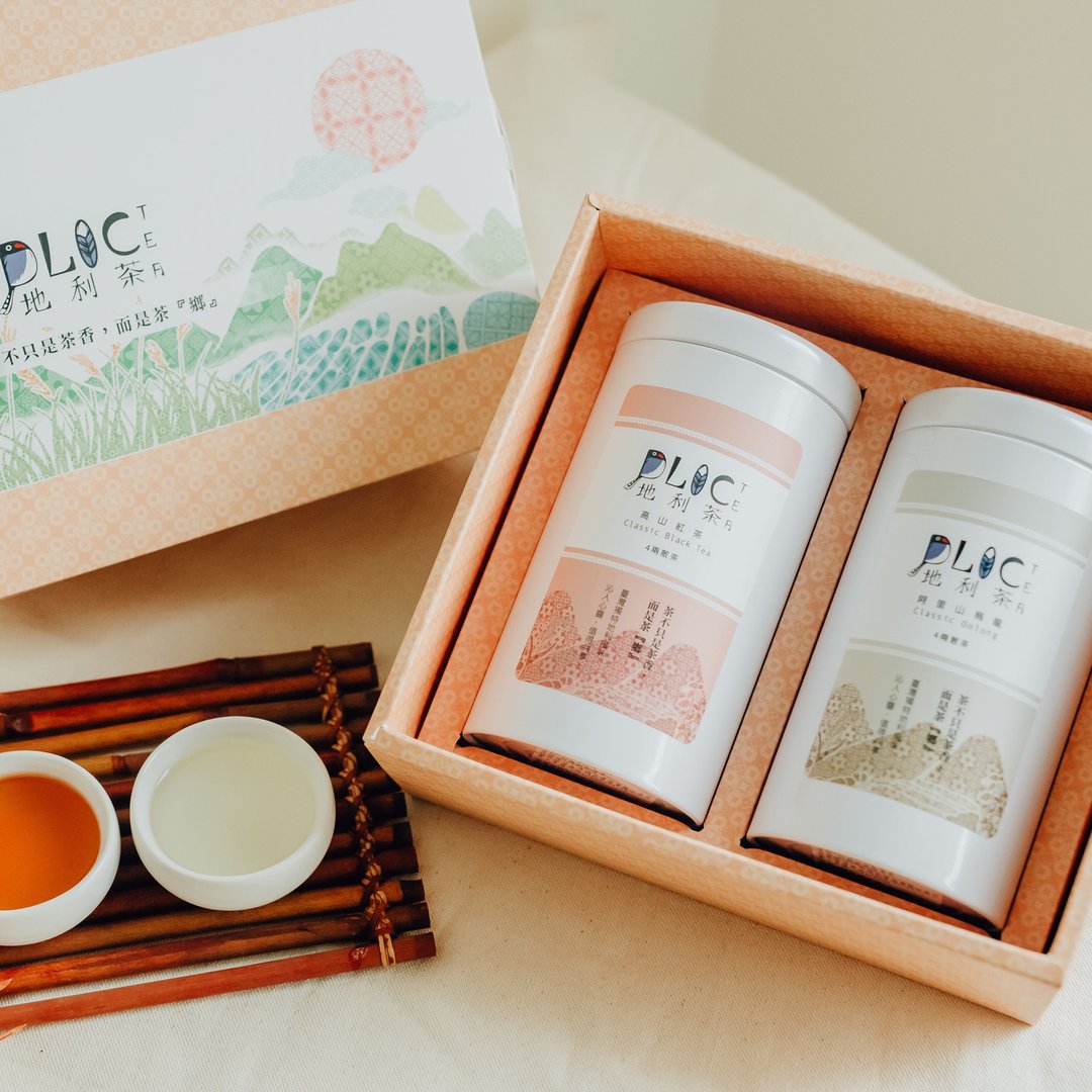 山中茶景插画礼盒-阿里山乌龙茶与蜜香红茶综合组 - 茶 - 新鲜食材 咖啡色