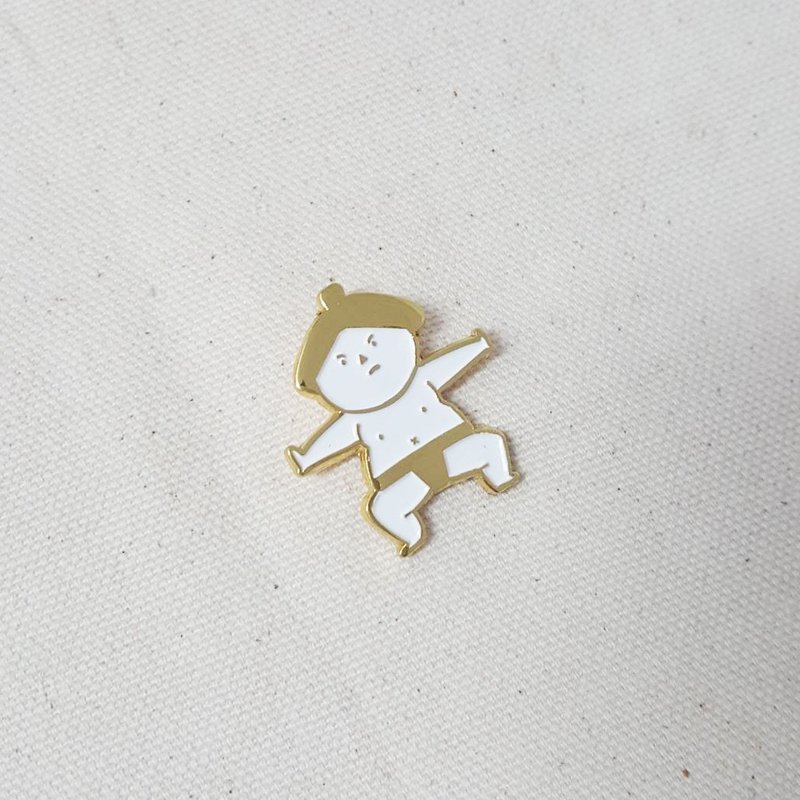 相扑选手 : 请我吃饭-金太郎 /金属徽章 - 胸针 - 其他金属 黑色