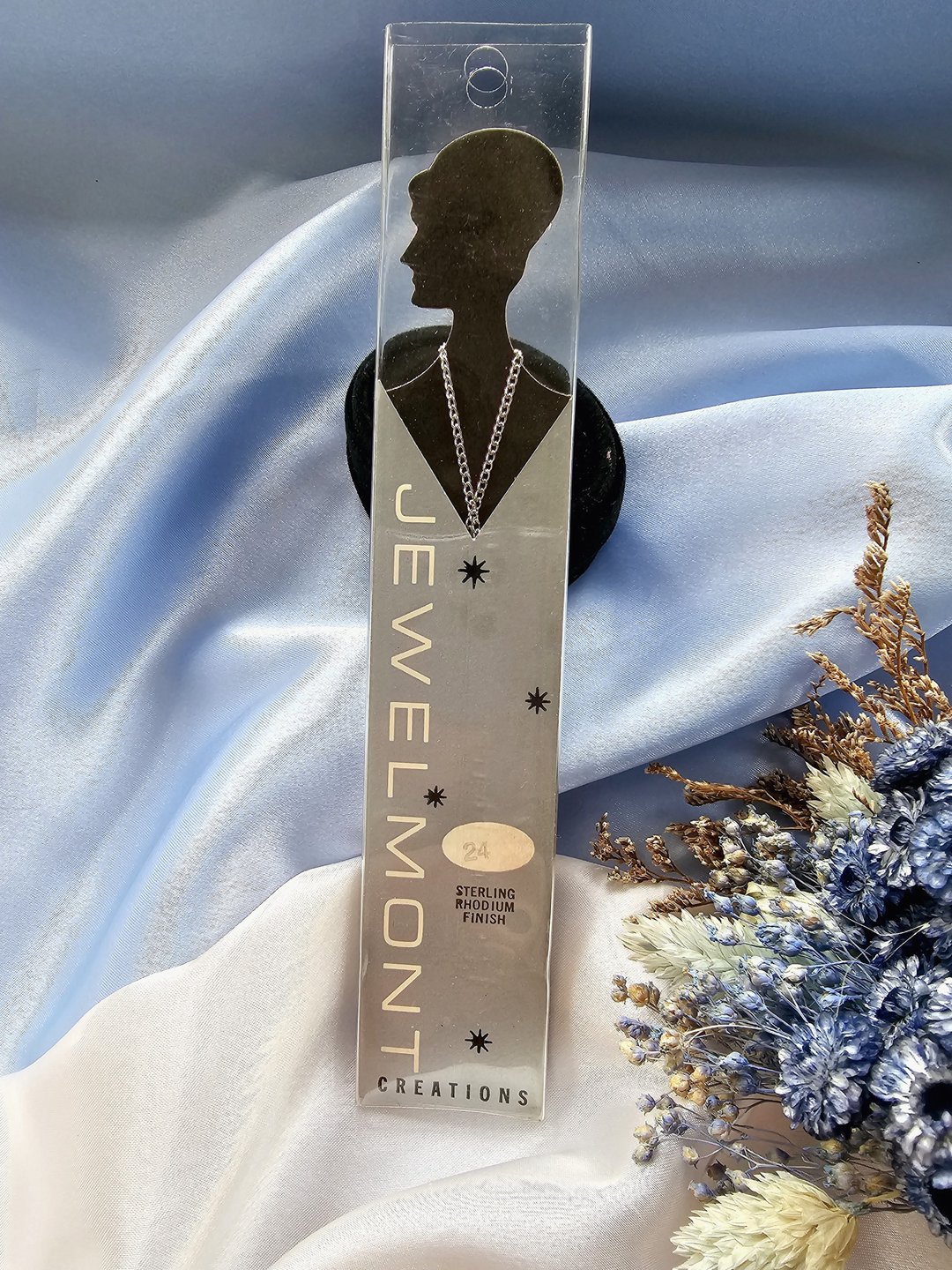 STERLING斜切闪亮纯银项链/复古人形纸卡vintage西洋古董饰品24 - 项链 - 纯银 