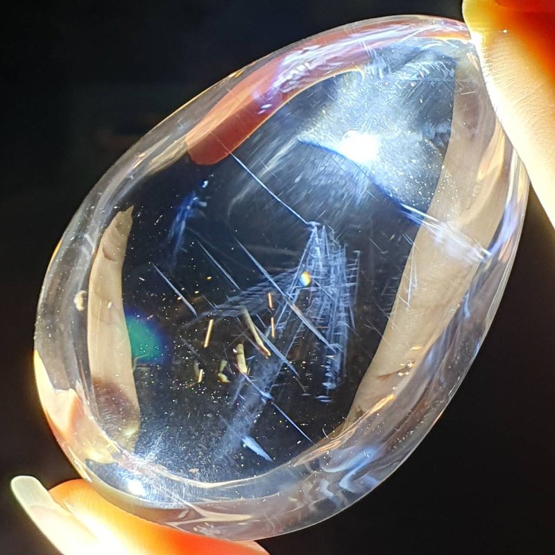 龙彩~ DB07 蓝针水晶 天使的羽毛 99g Blue Needle Quartz - 摆饰 - 宝石 白色