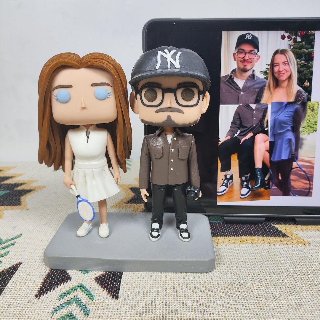 纯手工定制美国Funko Pop 自画像公仔情侣父母夫妻结婚周年礼物 - 玩偶/公仔 - 粘土 多色