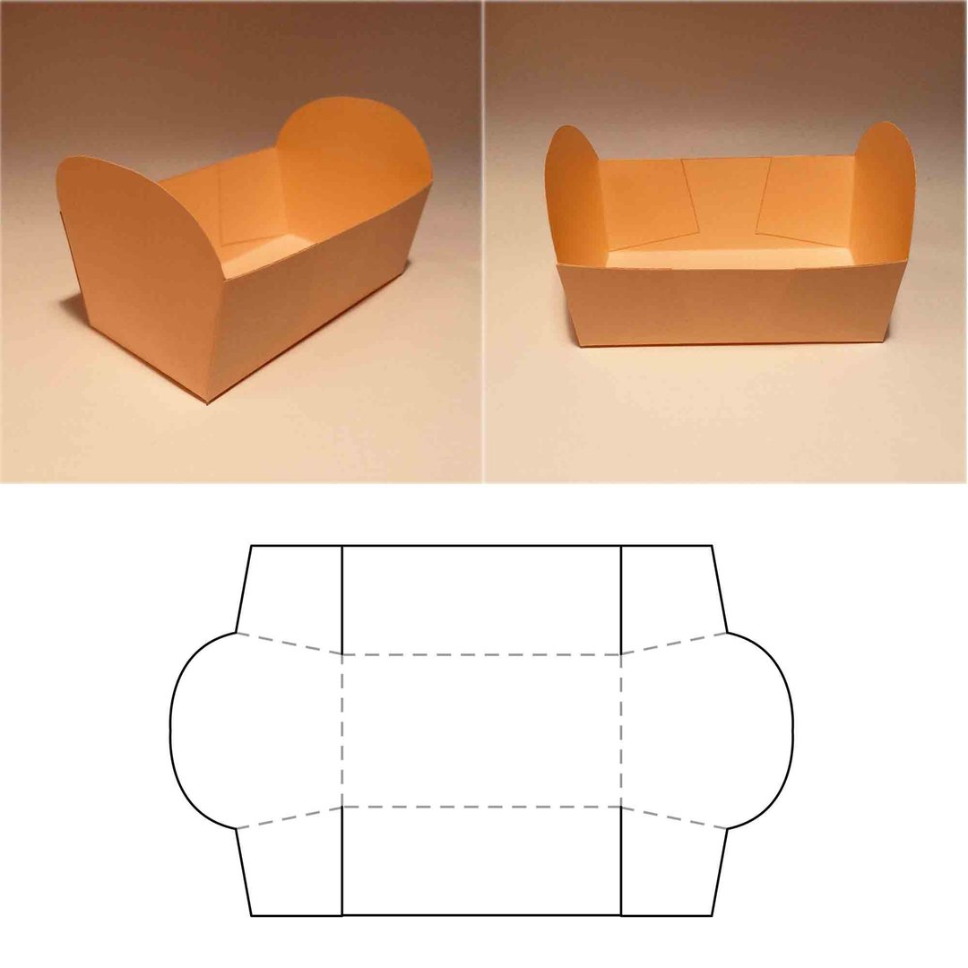 Food tray template, food container, paper tray, food holder, paper holder, PDF - 图文模板设计 - 其他材质 