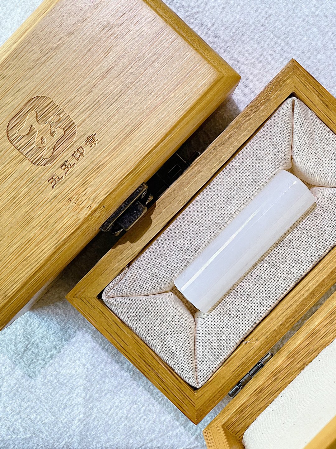 【玉玉印章】 天然白玉印章 开运招财圆章系列 - 印章/印台 - 宝石 白色