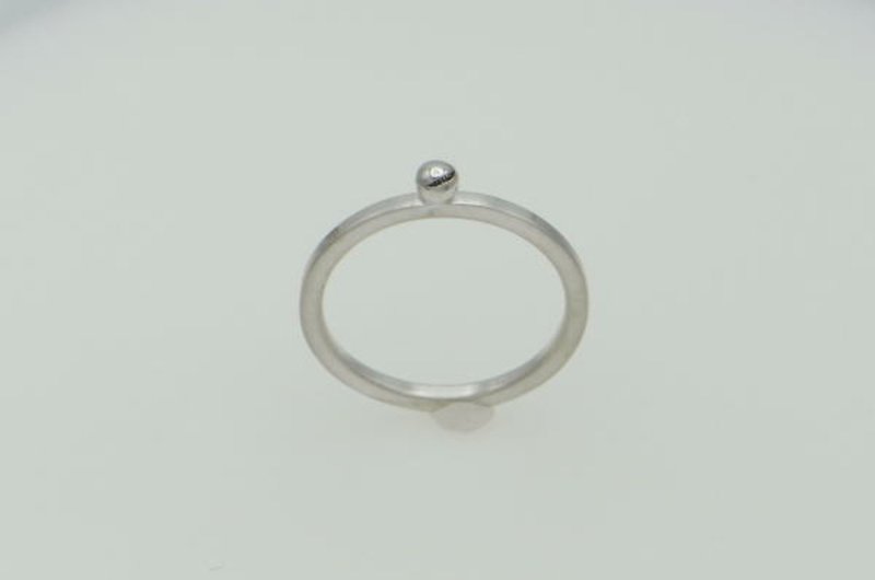smile ball pico ring_2 rough Ver. (s_m-R.49) 微笑 笑 銀 環 戒指 指环 疊環 sterling silver - 戒指 - 纯银 银色
