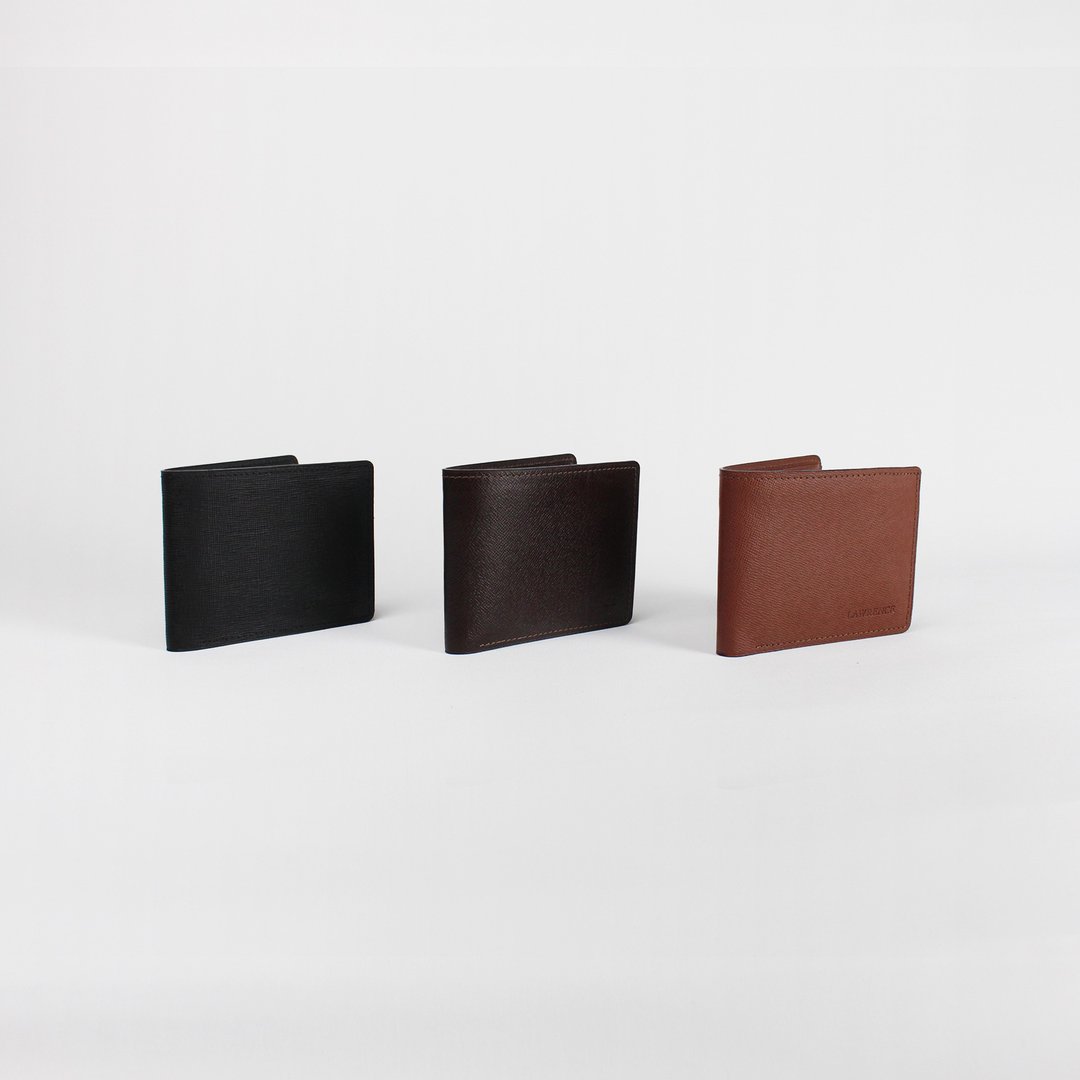 十字压纹牛皮短夹-简约款 三色 定制姓名 生日礼物 - 皮夹/钱包 - 真皮 