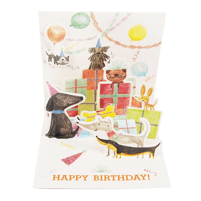 TRK小卡-狗狗派对【Up With Paper-立体卡片 生日祝福】 - 卡片/明信片 - 纸 多色