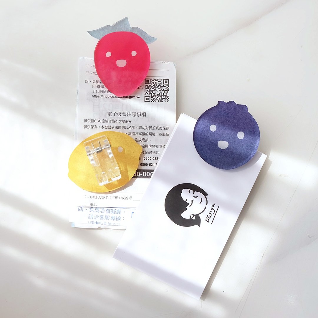 设计师订制。轻水果压克力万用夹/磁铁3入组 - 冰箱贴/磁贴 - 压克力 