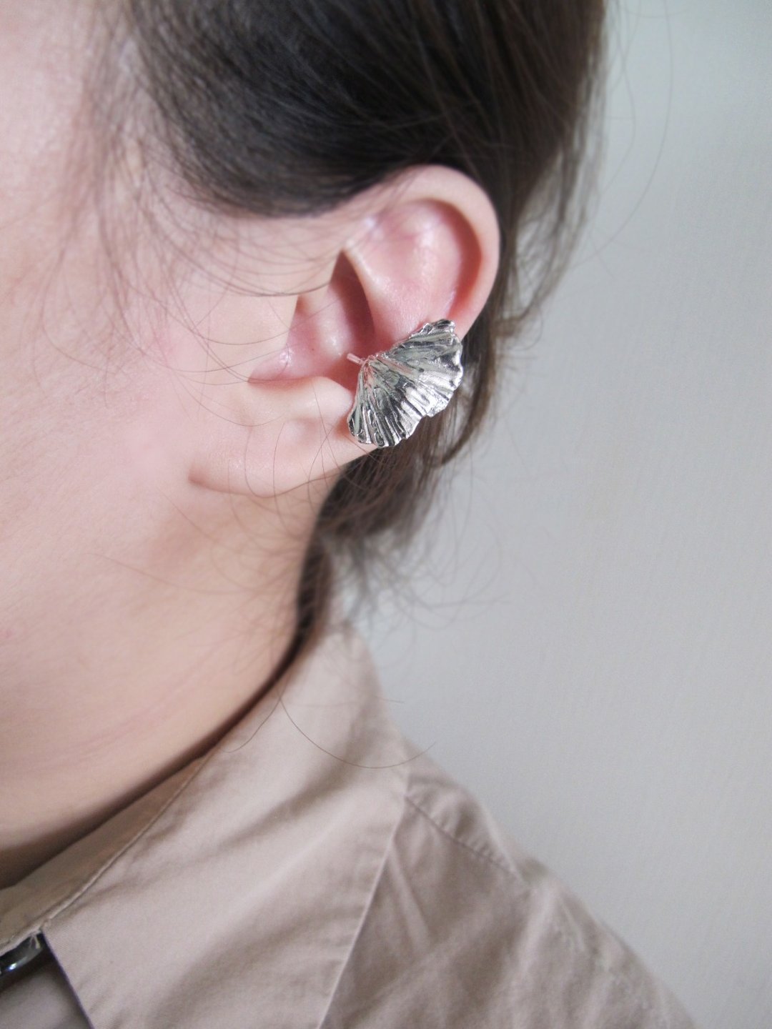 叶子耳扣Earcuff - 耳环/耳夹 - 纯银 银色
