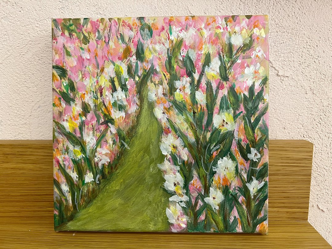 方形画框原画 / 梦境花田 Daylily - 老妈的画作系列 - 海报/装饰画/版画 - 其他材质 粉红色