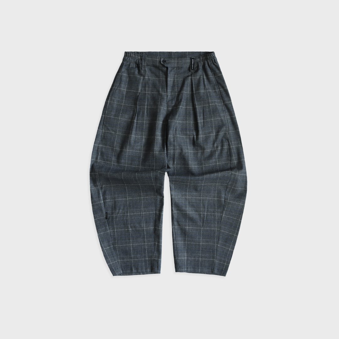DYCTEAM - Brushed Plaid Loose full-length tape - 男士长裤 - 其他材质 灰色