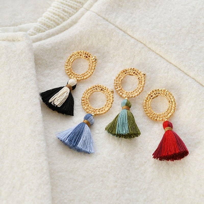 ブローチ/Tassel Brooch - 胸针 - 其他金属 黑色