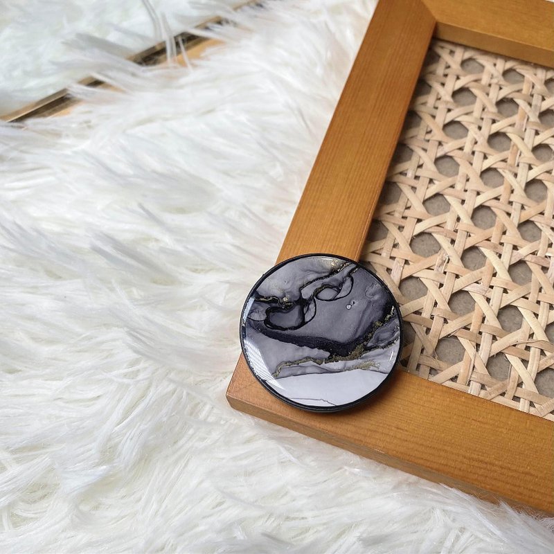 交换礼物 送礼 3C周边 手机支架 手机配件 独一无二/酒精墨水艺术 - 其他 - 其他材质 黑色