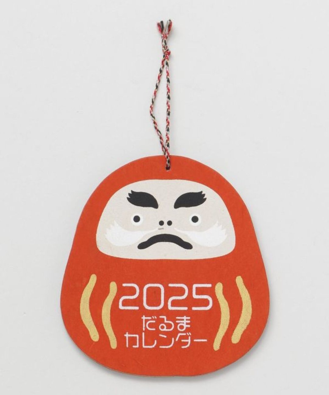 【热门预购】2025年历 悬挂式和风幸运达摩娃娃形状日历 7NSP4307 - 年历/台历 - 纸 