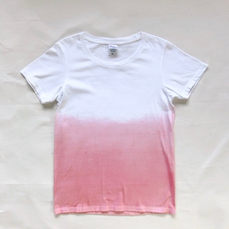 SUNSET TEE Mud dyed Mud dye - 女装 T 恤 - 棉．麻 粉红色