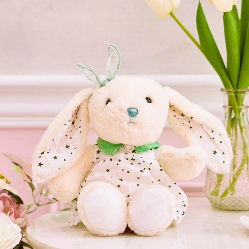 CANDY BEAR 洋装小长耳兔 30 x16cm - 玩偶/公仔 - 聚酯纤维 绿色