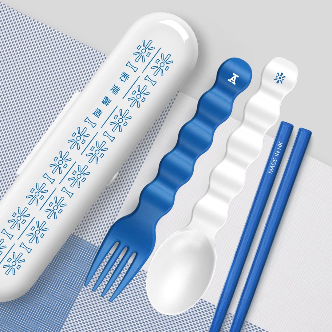 【100%香港制造系列】餐具组 - 餐刀/叉/匙组合 - 塑料 蓝色