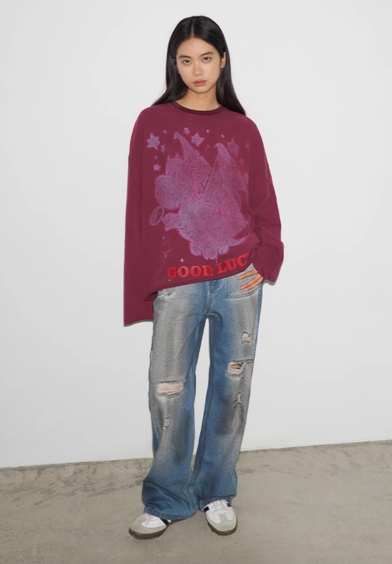 Lucky Dragon Baby T-shirt 幸运龙宝长袖T恤 - 女装 T 恤 - 棉．麻 红色