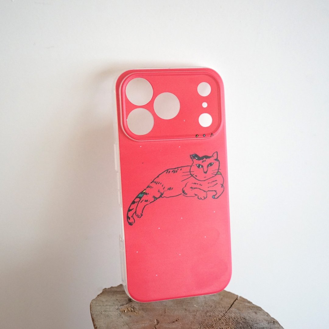 iphone 17 pro现货红色1 黑色 虎斑猫迷迷  质感手机壳订制iphone - 手机壳/手机套 - 橡胶 