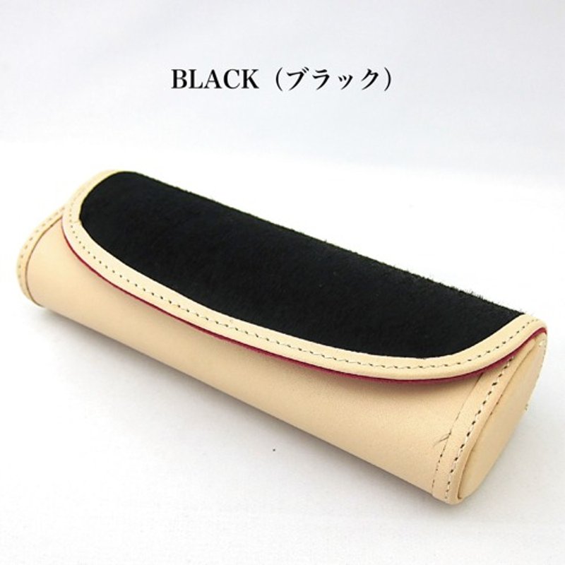 Glasses Case Glasses Case Sunglasses Reading Glasses Magnet Hard Genuine Leather Harako Animal Black - 其他 - 真皮 