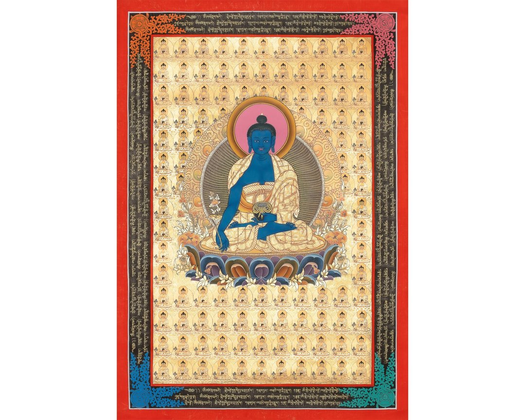 疗愈药师佛唐卡——饰以24K金箔的正宗艺术作品 - 墙贴/壁贴 - 其他材质 多色