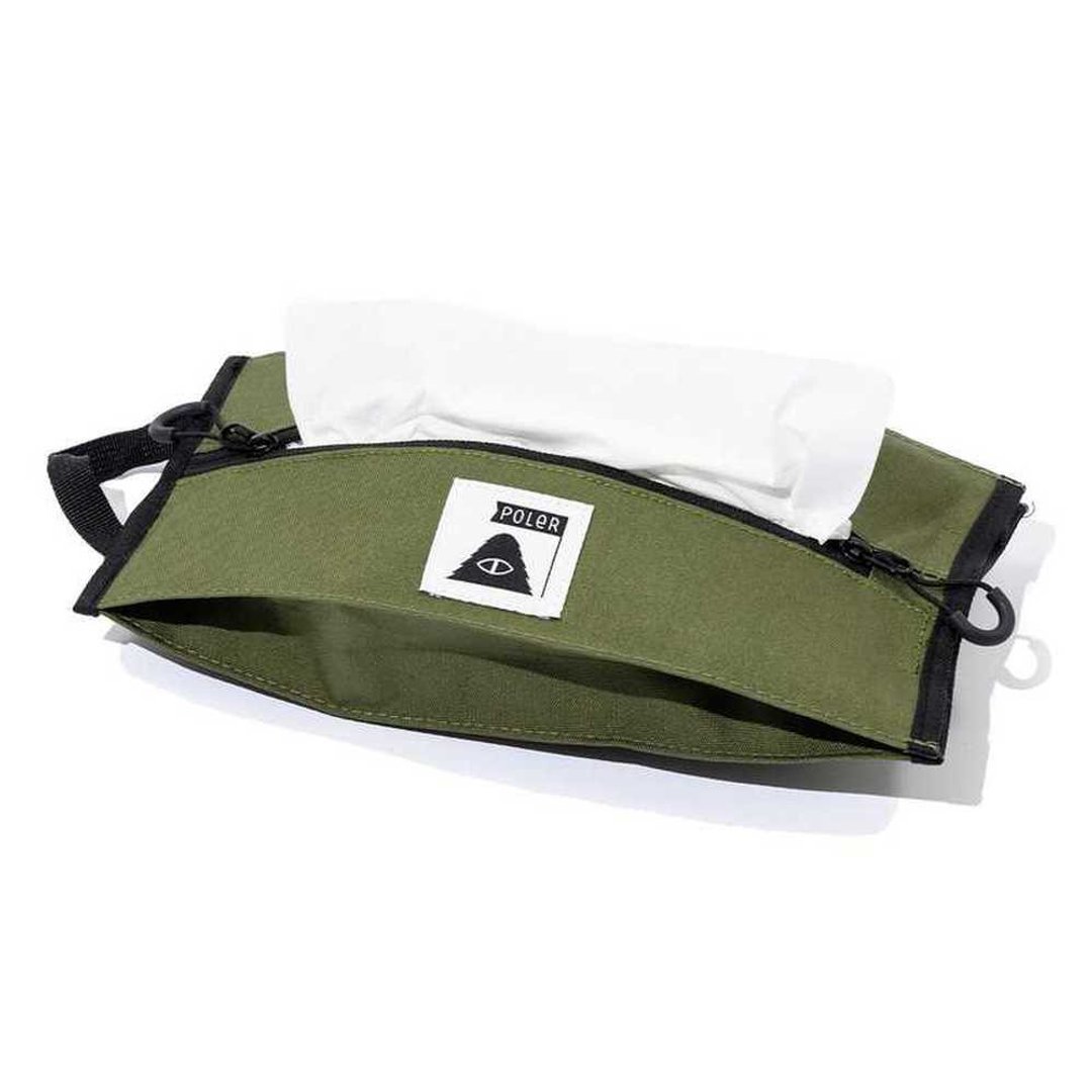 日本限定 POLER BOX TISSUE CASE 吊挂餐巾袋纸巾盒 橄榄绿色 - 露营用品 - 防水材质 绿色