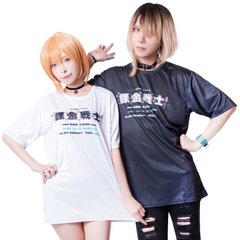 o吉儿o独家原创=课金战士神选之人课长印花圆领短袖T恤【JJ2298】 - 中性连帽卫衣/T 恤 - 其他材质 黑色