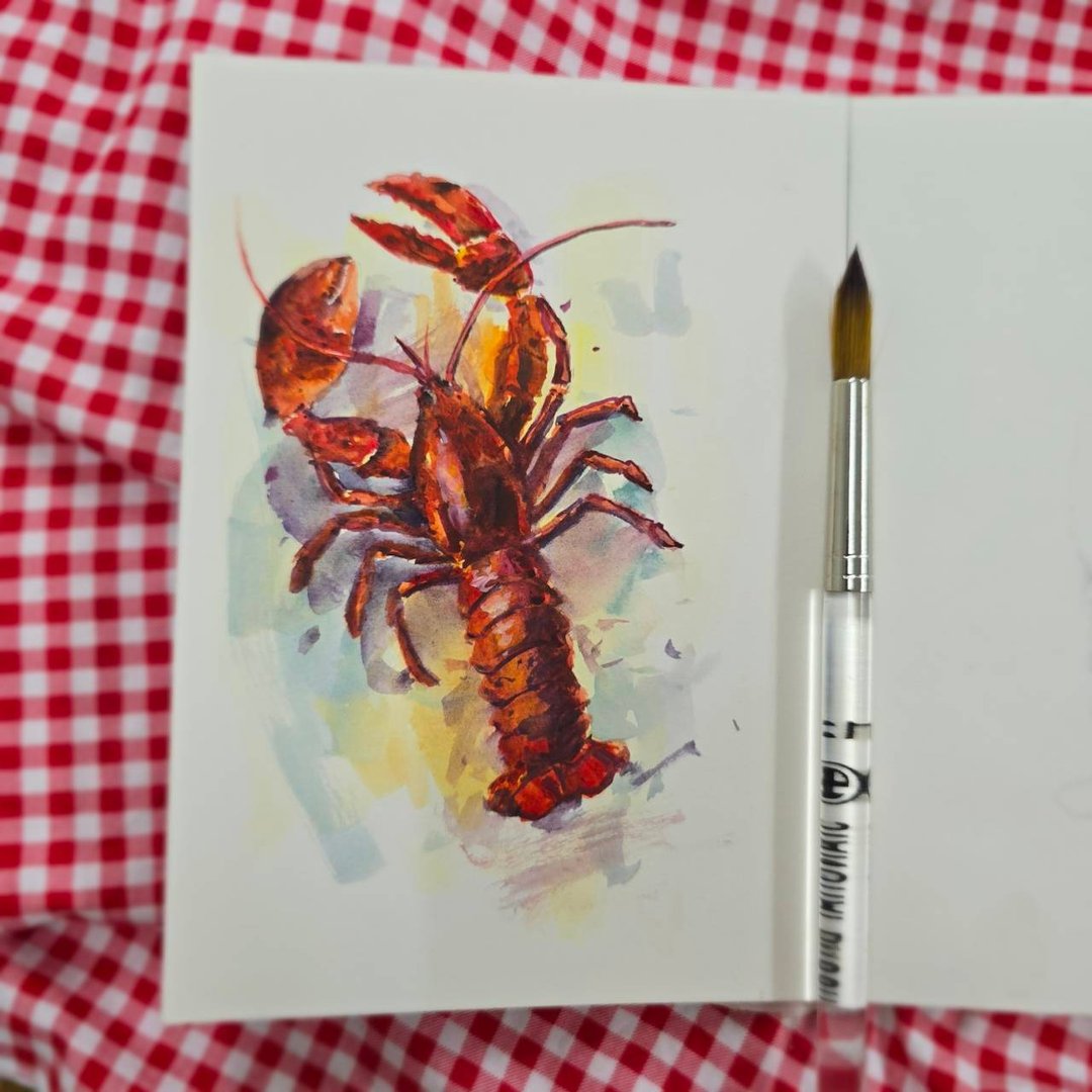 高雄【小龙虾水彩插画】单堂体验 - 插画/绘画/写字 - 纸 