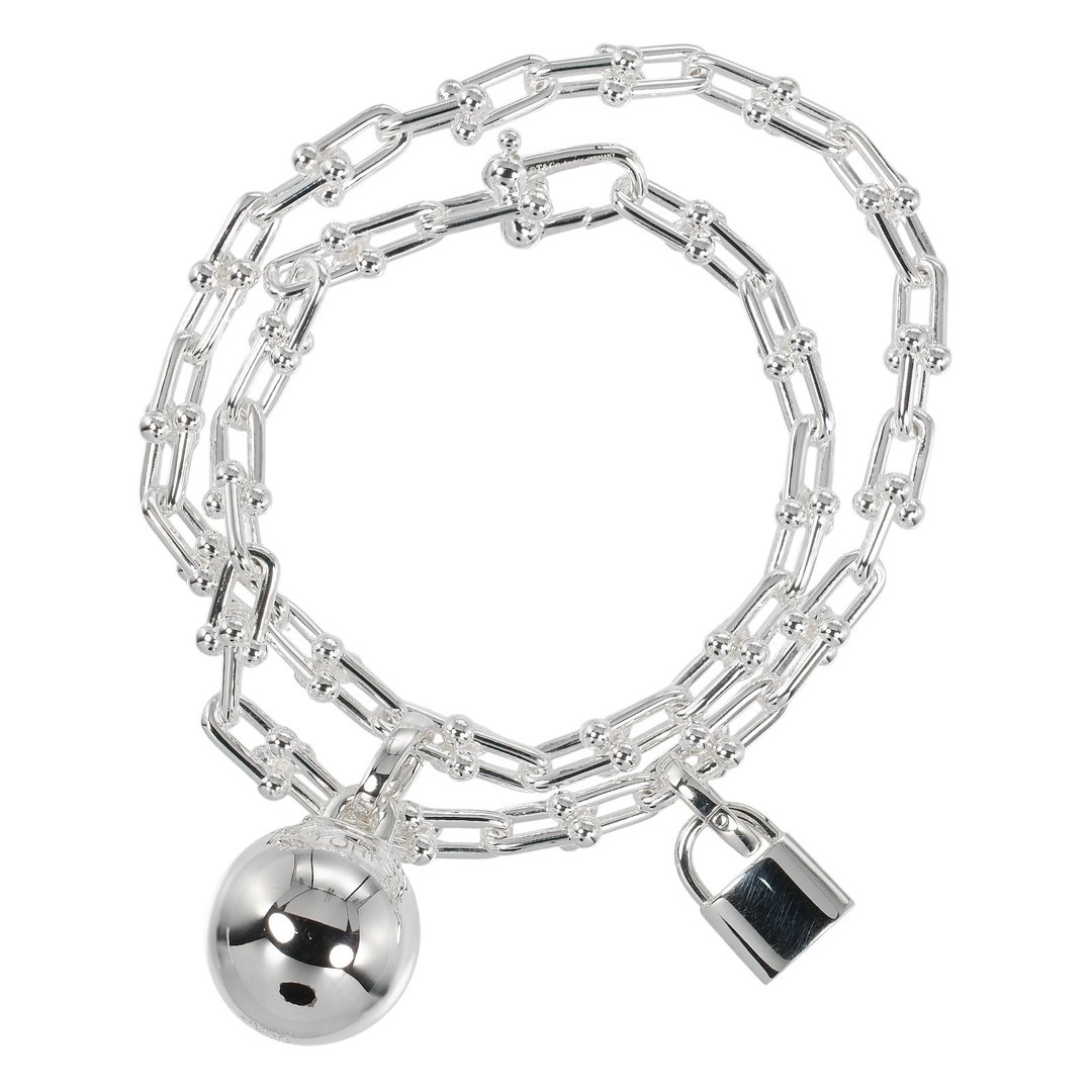 【日本直运】蒂芬妮 TIFFANY&Co. Hardware 小尺寸 缠绕式手链 适合手腕围约 17 厘米 银 925 约 45.38g 【二手】A 级 - 手链/手环 - 银 银色