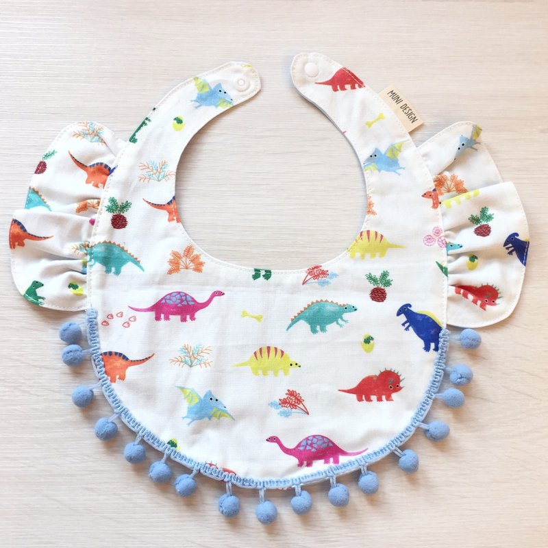 荷叶围兜(恐龙) - 围嘴/口水巾 - 棉．麻 