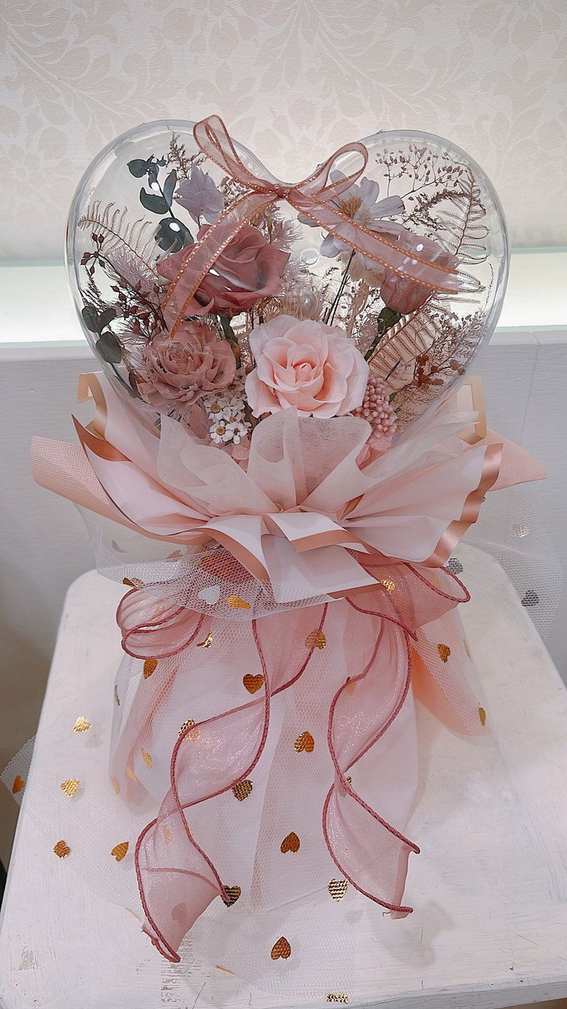 波波球永生花.开幕.情人节生日下单告知颜色 - 干燥花/捧花 - 植物．花 粉红色