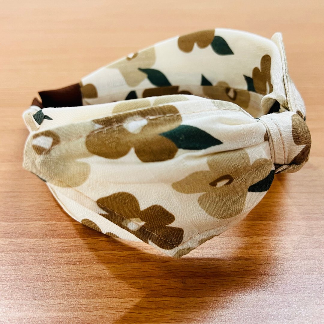 MOYA 宽版手工发箍 小咖花 - 发饰 - 棉 蓝色