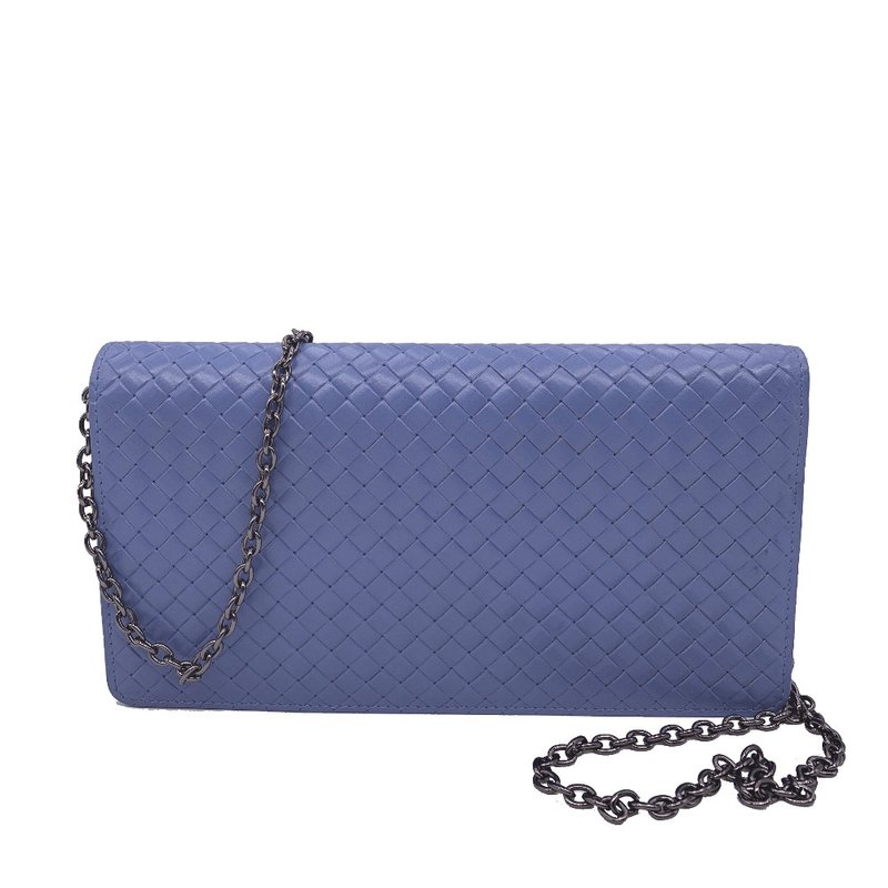 CROSS限量1折 顶级小牛皮编织纹链带包  淡蓝色 全新专柜展示品 - 侧背包/斜挎包 - 真皮 蓝色