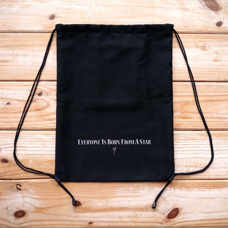 METEOR SPORTSWEAR | 反光设计黑色防泼水束口后背包 - 束口袋双肩包 - 聚酯纤维 黑色