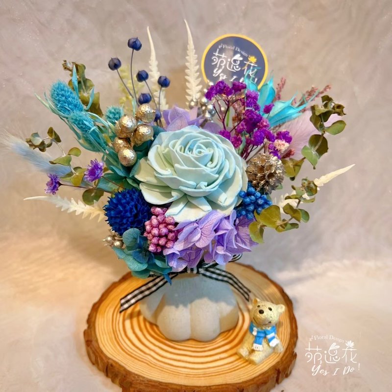 苑逸花设计【猫爪造型小盆花】办公室纾压小物 可定制 赠小卡 - 干燥花/捧花 - 植物．花 多色