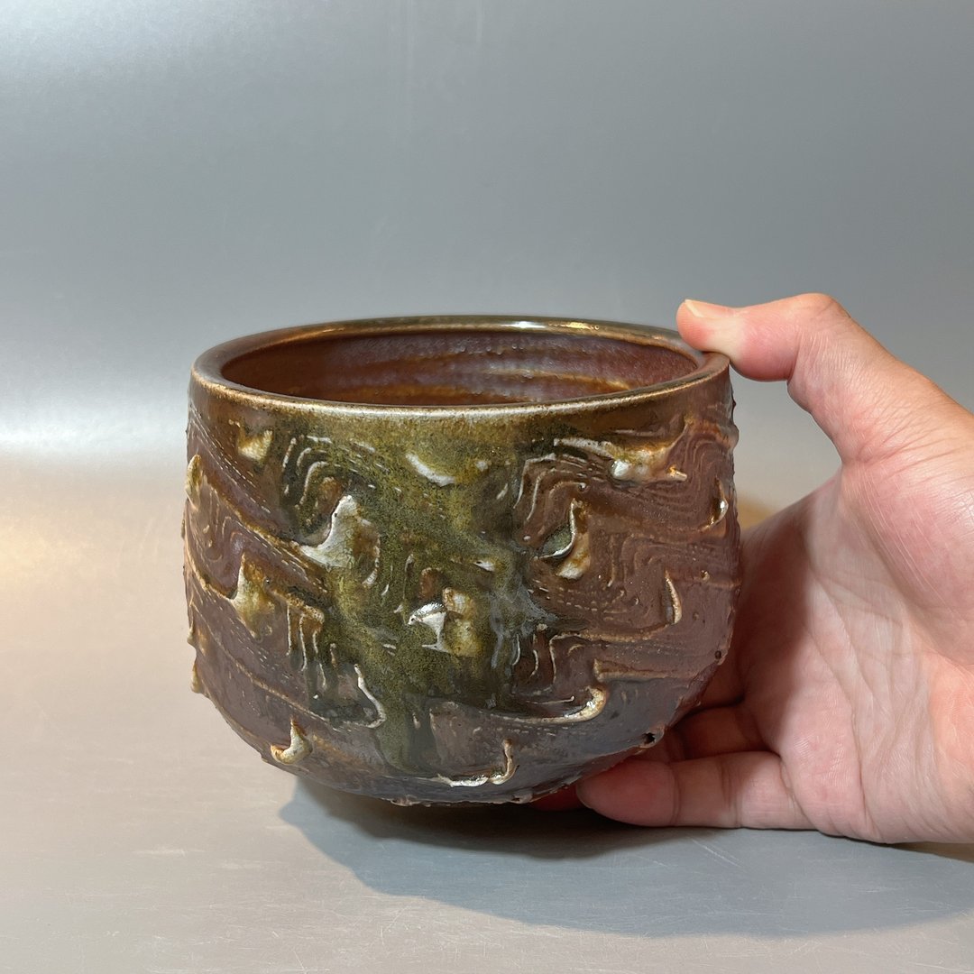 柴烧重落灰水波纹大茶碗 / 水方 / 小平凡手作 - 茶具/茶杯 - 陶 