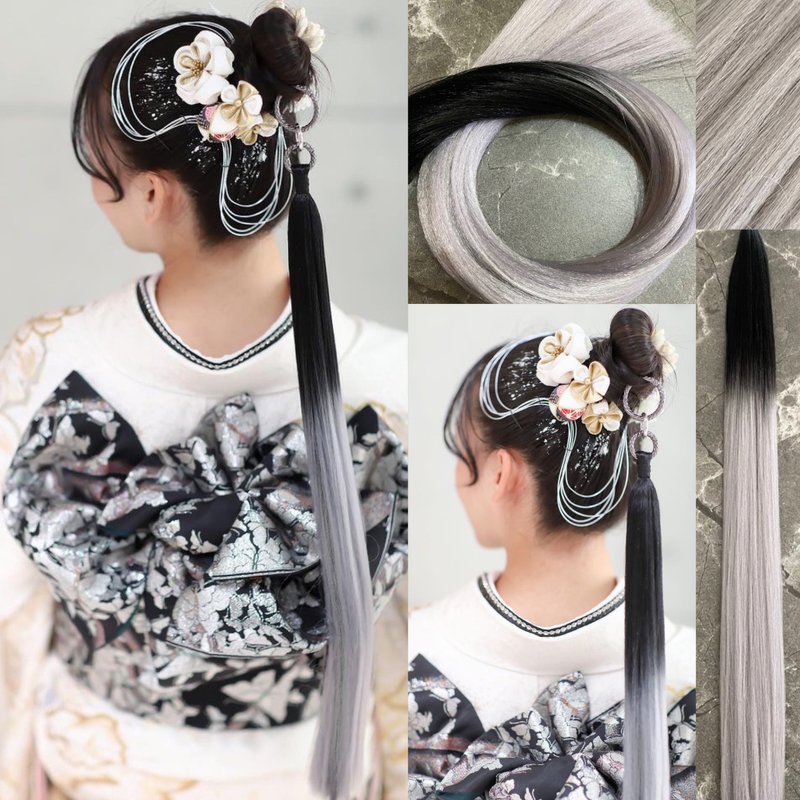 黑银灰 发圈发束组 - 发饰 - 其他材质 灰色