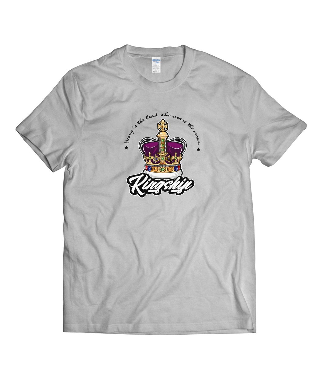 王冠-T-shirt 白/黑/灰/藏青 - 男装上衣/T 恤 - 棉 多色