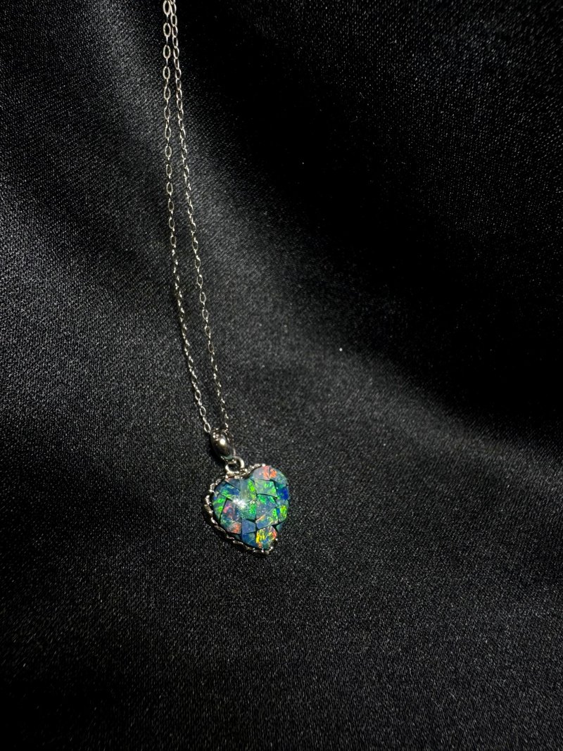 挚爱。澳洲欧泊 项链 欧泊 蛋白石 纯银 项链 Nuwn jewelry - 项链 - 宝石 多色