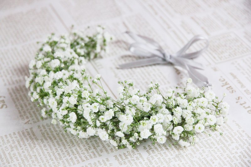 │生花花冠││♥Baby Breath花圈花冠♥  ♪可定制化♪ - 植栽/盆栽 - 植物．花 白色