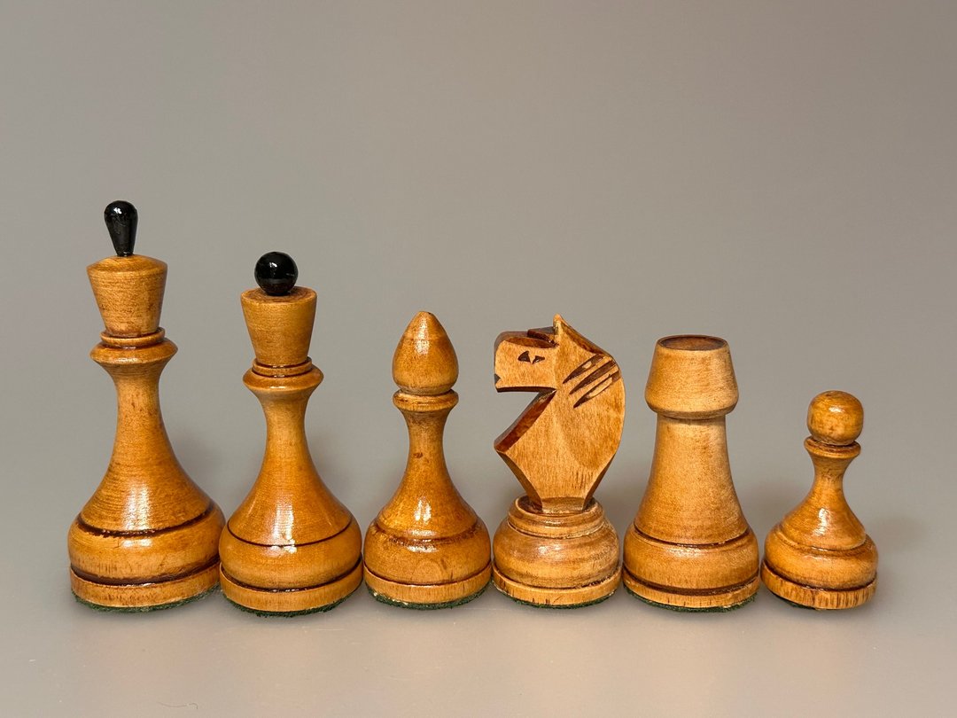传统苏联象棋，苏联 20 世纪 70 年代 - 桌游/玩具 - 木头 