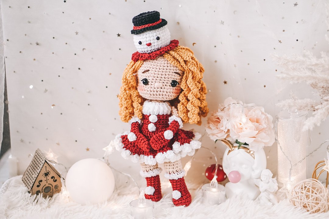 PDF Pattern Christmas Girl Santy - 编织/刺绣/羊毛毡/裁缝 - 其他材质 红色