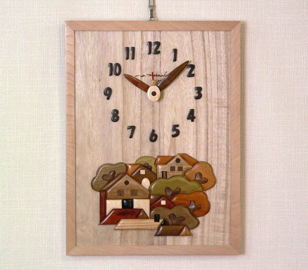 Woody picture &amp; clock Forest house - 时钟/闹钟 - 木头 咖啡色