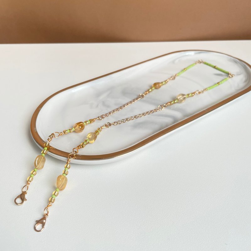 【Summer Campaign】Glow Mask and Glasses chain - 口罩繩, 口罩鏈 - 口罩 - 珍珠 金色