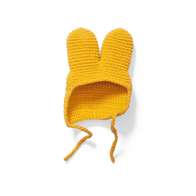 荷兰 Just Dutch | Miffy 米飞兔 手工编织 黄色帽子 - 玩偶/公仔 - 棉．麻 黄色