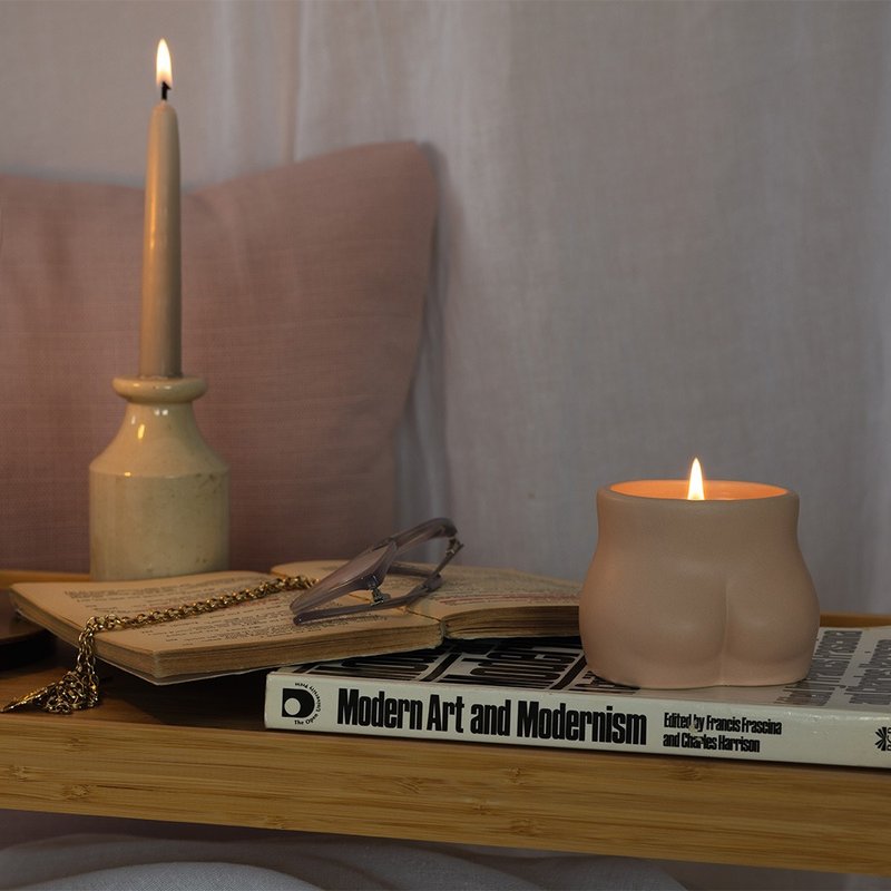 【英国 MÆGEN】Curve蜡烛-无花果 & 蕨 - 蜡烛/烛台 - 瓷 粉红色