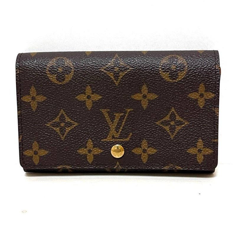 正品 Louis Vuitton 路易威登 Porte Monnaie Billet Tresor L型拉链对折长夹 Monogram M61730 美品 中古 - 皮夹/钱包 - 其他材质 咖啡色