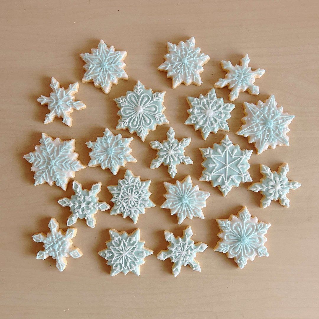 NIJI Cupcake 雪花糖霜饼干组合【圣诞礼盒】 - 手工饼干 - 新鲜食材 白色
