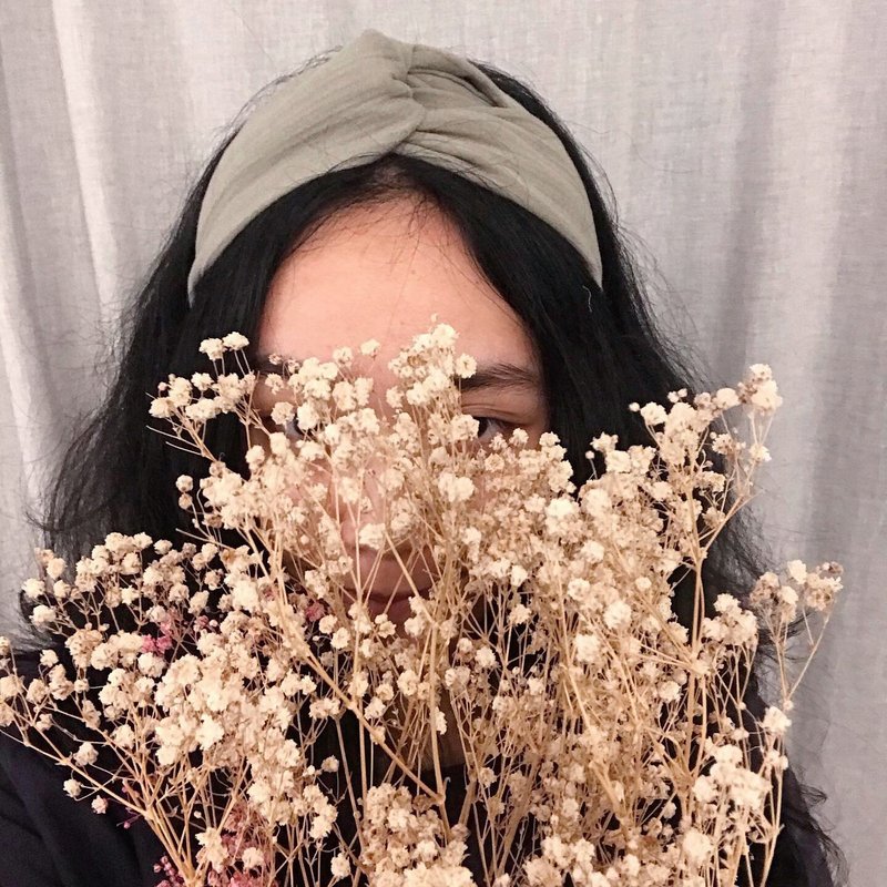 【发带01】十字发带/56色 - 发带/发箍 - 棉．麻 卡其色