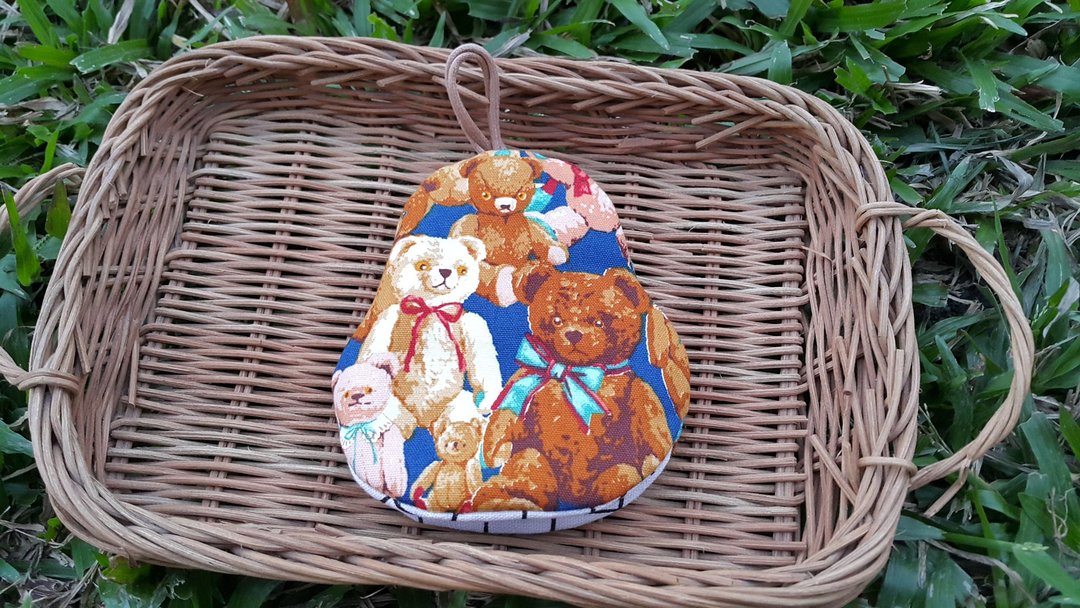 Teddy(蓝) 梨型钥匙包【K191107】 - 钥匙链/钥匙包 - 棉 多色