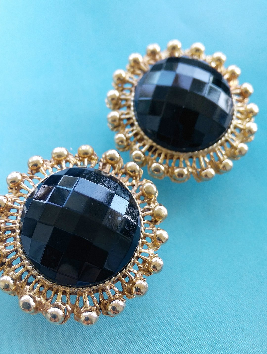 Vintage Jewelry  经典 圆太阳造型 大耳环  夹式耳环 - 耳环/耳夹 - 其他材质 金色